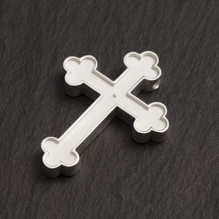 Kreuz-Anhänger in Silber, matt